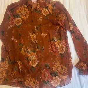 Show Me Your Mumu Rust Floral Button-Up Blouse